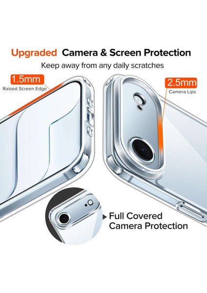 Apple iPhone 17 Air Kılıf Kamera Çıkıntılı Korumalı Yumuşak Şeffaf Silikon Renksiz Kapak modelleri