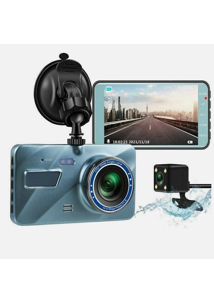 Araç Içi Kamera 1080P Full Hd Gece Görüşlü Ön- Arka Dokunmatik Ekranlı, 170° Geniş Açılı / Prs-2e