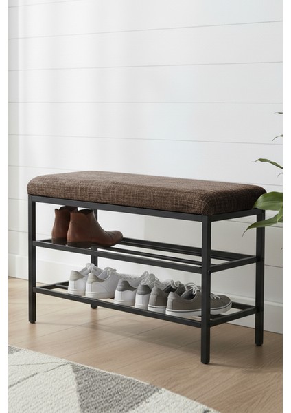 Lotus Metal Modern Ayakkabılık, Bank, Yatak Ucu, Organizer, Oturak,puf 3 Katlı 30X70 Keten Kumaş modelleri