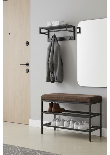 Lotus Metal Modern Ayakkabılık, Bank, Yatak Ucu, Organizer, Oturak,puf 3 Katlı 30X70 Keten Kumaş fırsatları