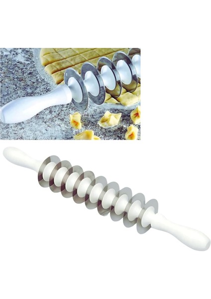 9 Çelik Bıçaklı Mantı Hamur Kesme Merdanesi, Pratik ve Şık Yuvarlak Kesim Aparatı modelleri