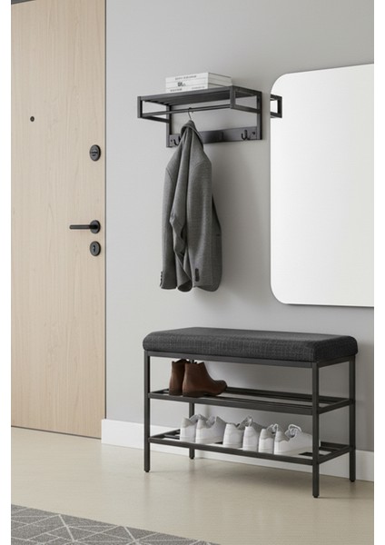 Lotus Metal Modern Ayakkabılık, Bank, Yatak Ucu, Organizer, Oturak,puf 3 Katlı 30X70 Keten Kumaş fırsatları