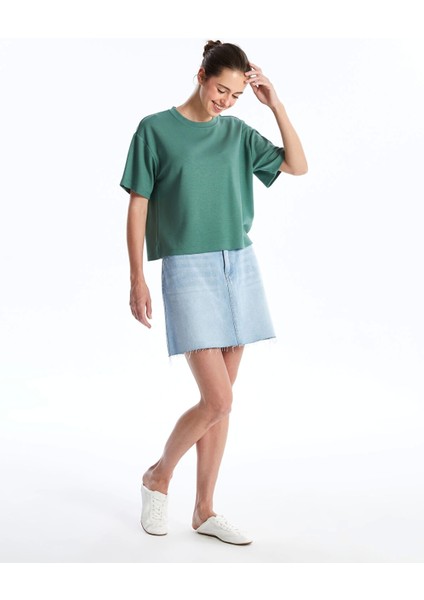 Lcw Vision Indigo Standart Fit Kadın Jean Etek