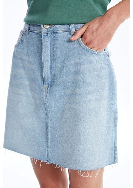 Lcw Vision Indigo Standart Fit Kadın Jean Etek modelleri