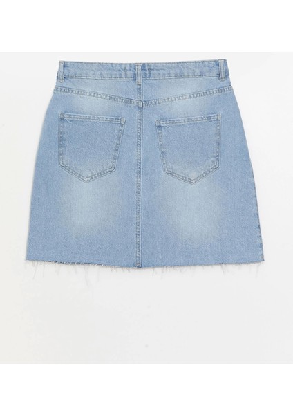 Lcw Vision Indigo Standart Fit Kadın Jean Etek