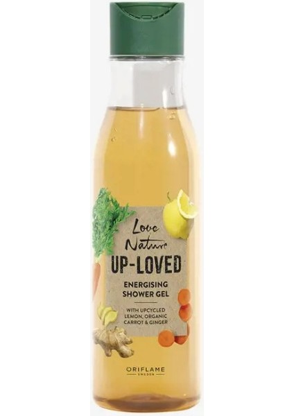 Love Nature Up-Loved Ileri Dönüştürülmüş Limon, Organik Havuç ve Zencefilli Enerji Veren Duş Jeli