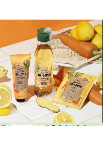 Love Nature Up-Loved Ileri Dönüştürülmüş Limon, Organik Havuç ve Zencefilli Enerji Veren Duş Jeli modelleri