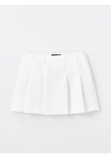 Lcw Vision Ekru Dar Fit Kadın Pileli Etek