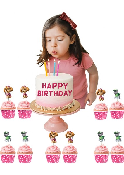 Paw Patrol Sky Cake Topper Set Pasta Seti 20 Kürdan 25 Kek Kalıbı 1 Pasta Üstü Büyük Doğum Günü Pasta Süsü indirimleri