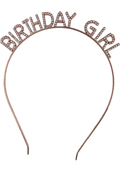 Taç Metal Taşlı Birthday Girl Rose Gold fiyatları