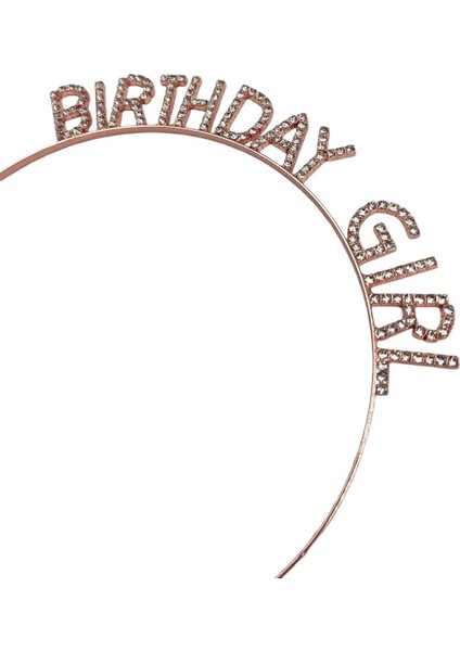 Taç Metal Taşlı Birthday Girl Rose Gold modelleri