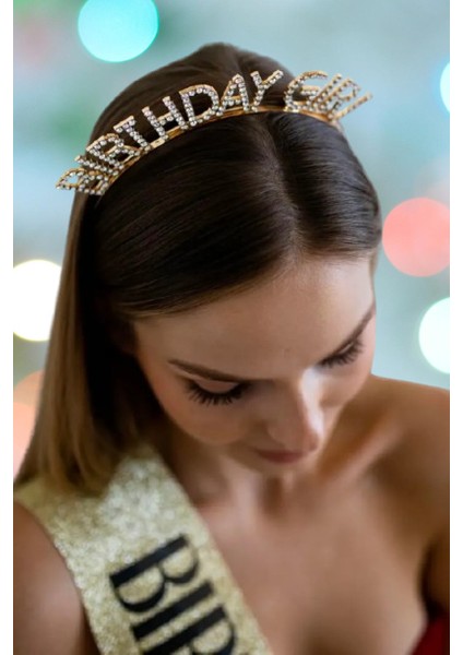 Taç Metal Taşlı Birthday Girl Rose Gold fırsatları