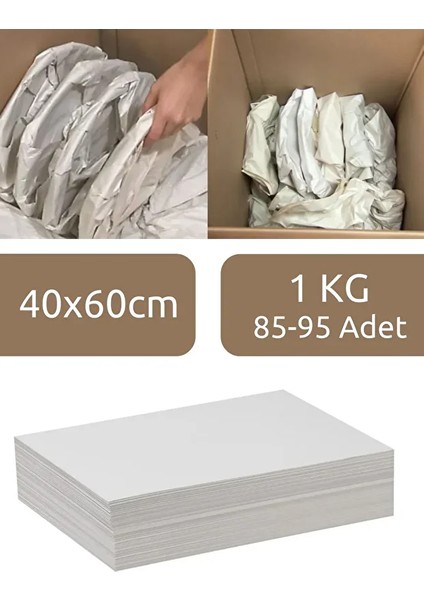Ambalaj Kağıdı Tabak Bardak Eşya Sarma Koruma Taşıma Paketleme Kağıdı 1 kg 40X60 (85-95 Adet)