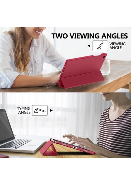 Samsung Galaxy Tab A9 Plus 11 Inç Kılıf Smart Uyku Modlu Standlı Şeffaf Kapaklı SM-X210 (Uyumlu) modelleri