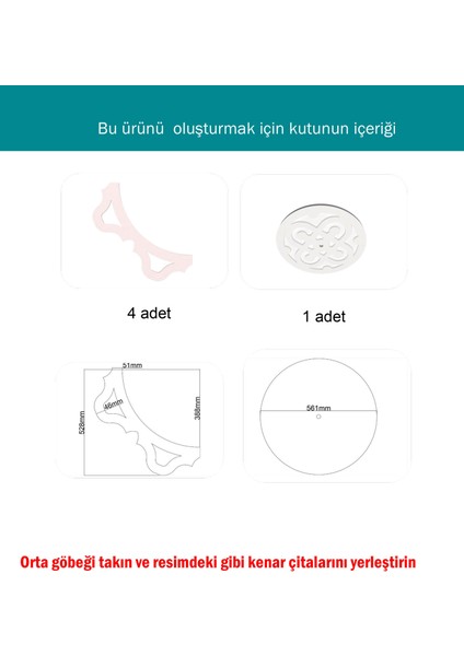 Lamba Tavan Gobegi 16-Motifli-Yuvarlak-3-Dis-Çitali fırsatları