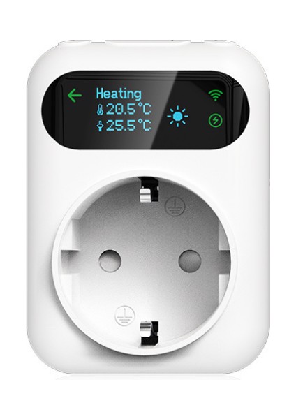 Wifi OLED Ekranlı Priz Tipi Termostat ( Tuya, Smart Life Uyumlu )