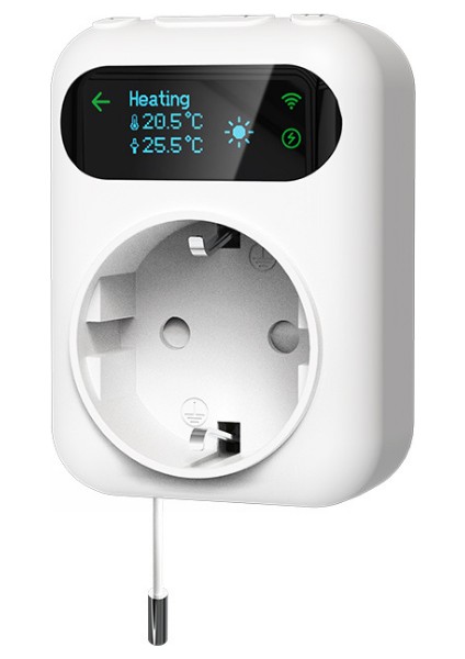 Wifi OLED Ekranlı Priz Tipi Termostat ( Tuya, Smart Life Uyumlu ) fiyatları