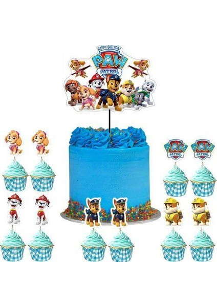 PAW PATROL cake topper set pasta kür-kür-cupcake