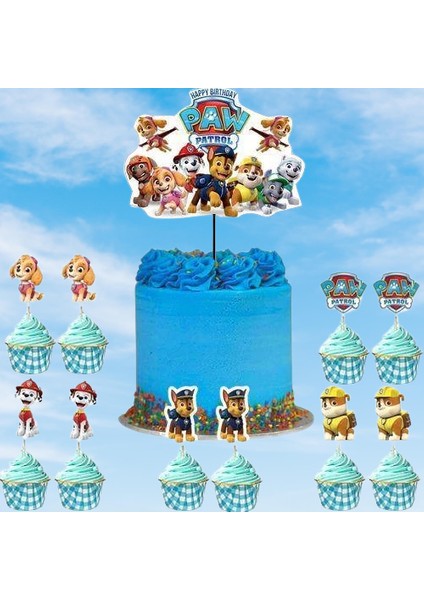 PAW PATROL cake topper set pasta kür-kür-cupcake modelleri