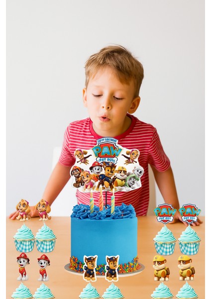 PAW PATROL cake topper set pasta kür-kür-cupcake fırsatları