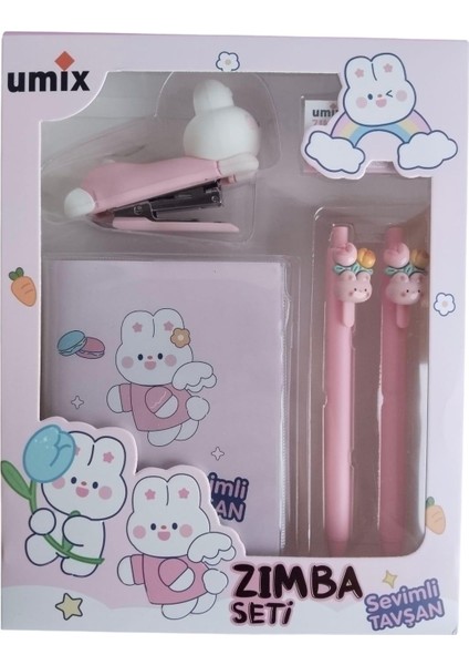 Sevimli Tavşan Kırtasiye Zımba Seti