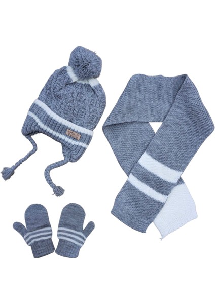 Erkek Çocuk 1-4 Yaş Bere, Eldiven ve Atkı Seti – Kışlık Takım
