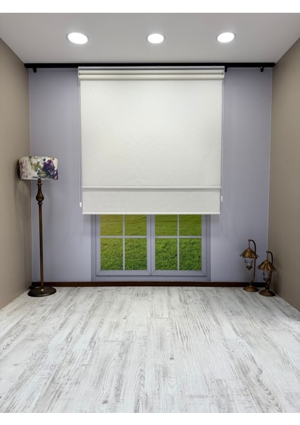 Çiftli Sistem Keten Tül ve %100 Blackout (Karartma) Beyaz Stor Perde modelleri