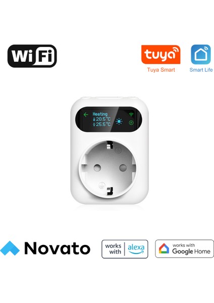 Wifi OLED Ekranlı Priz Tipi Termostat ( Tuya, Smart Life Uyumlu )