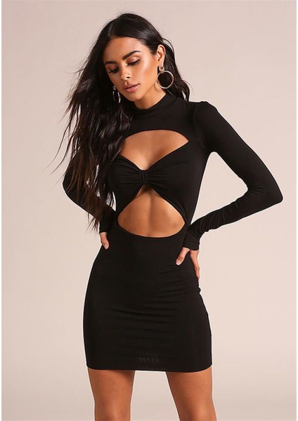 Uzun Kollu Mini Elbise