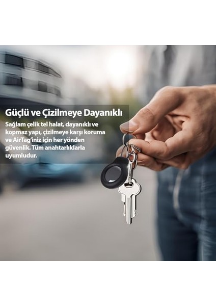 Tagsafe Rope Steel Taşınabilir Anahtarlık Kaybolmaya Karşı Güvenli Metal Halat ile Asılabilir Airtag Kılıf modelleri