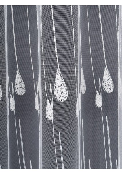 Damlacık Desenli Brode Işlemeli Tül Perde (1/2.5 Normal Pile)