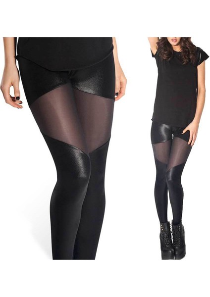 B101299 Transparan Detaylı Parlak Tayt