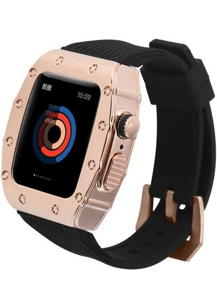 Ile Uyumlu Watch 7 45MM Krd-65 Kordon Siyah-Rose Gold