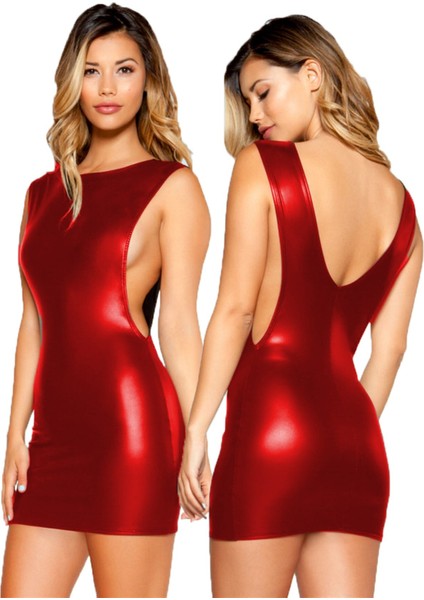 Dekolteli Mini Elbise