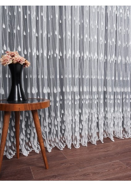 Damlacık Desenli Brode Işlemeli Tül Perde (1/2.5 Normal Pile) indirimleri