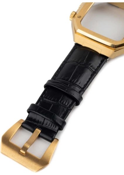 Ile Uyumlu Watch 7 45MM Krd-67 Kordon Siyah-Gold modelleri