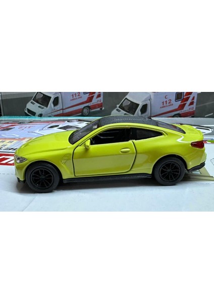 Oyuncak Metal Model Araba 1/36 Çek Bırak Bmw M4 Sarı fiyatları