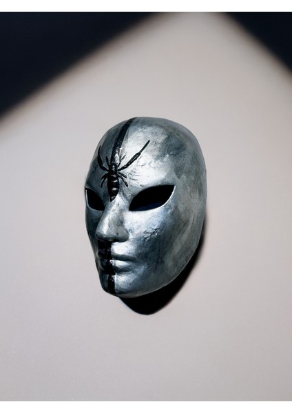 Siyah Çizgi Gümüş Örümcek Maskesi modelleri