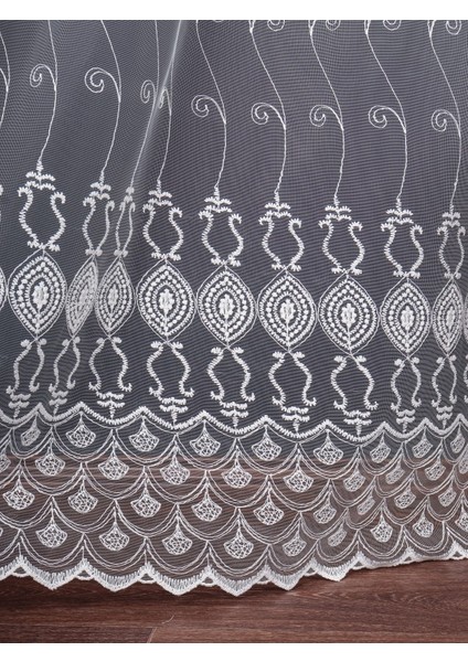 Salon ve Oturma Odası Için Brode Tül Perde | Özel Desen (1/2.5 Normal Pile)