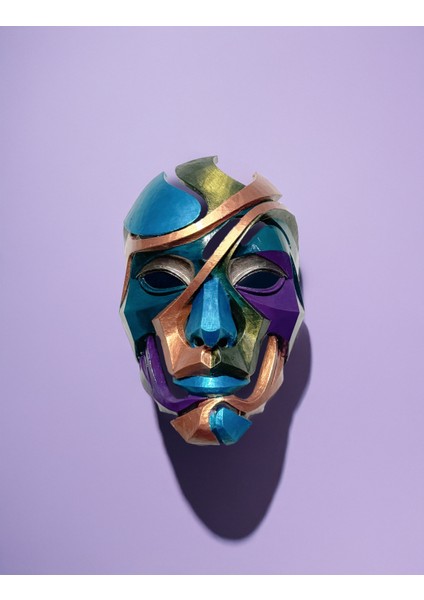 Soyut Renkli Yapboz Maskesi