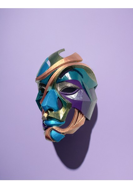 Soyut Renkli Yapboz Maskesi modelleri