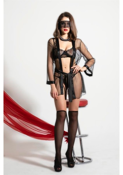 Fantezi Sabahlık Takım Siyah (BRF6027) fiyatları