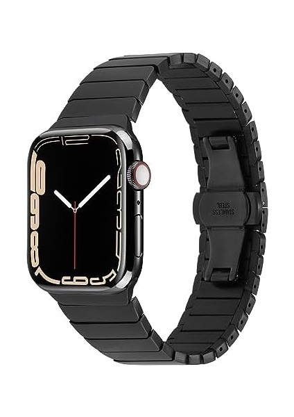 Ile Uyumlu Watch 42MM Kordon Krd-79 Metal Strap Kayış Siyah modelleri