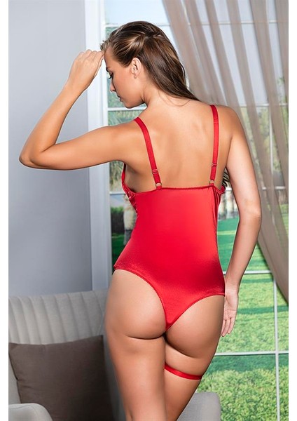 Saten Bacak Bantlı Çıtçıtlı Badi Kırmızı (BRF11490) fiyatları