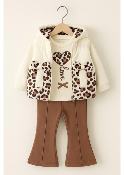 Kız Bebek 3’lü Takım –sweatshirt, Yelek ve Pantolon 05213 K modelleri
