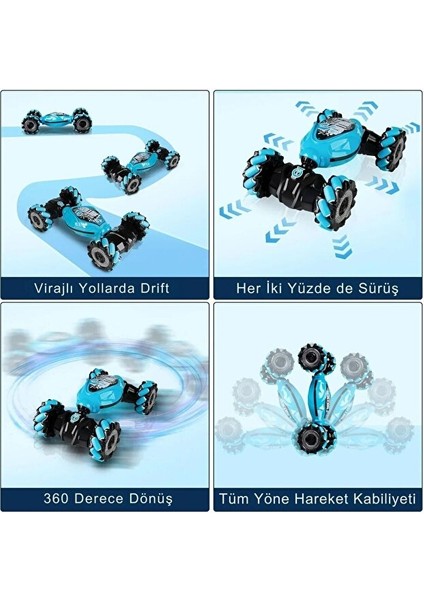 Bilekten Kontrol El Sensörlü Uzaktan Kumanda Sarjlı Işıklı Sesli 4x4 Drift Atan Akrobat Stunt Araba indirimleri