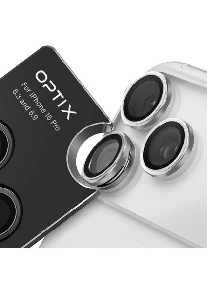 Iphone 17 Pro / Iphone 17 Pro Max Sapphire Lens Koruyucu Optix Prime Serisi Çelik Çerçeve Turuncu modelleri