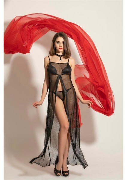 Fantezi File Elbise, String Takım Siyah (BRF6092) fiyatları