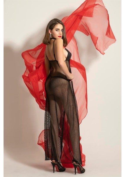 Fantezi File Elbise, String Takım Siyah (BRF6092) modelleri