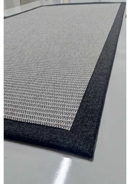 Jüt Sisal Canvas 0410B Gri Özel Bordür Dikimli Jüt Sisal modelleri